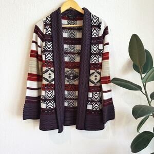 VTG Y2K BCBGMAXAZRIA Aztec Cardigan Knit Sweater Small Southwestern Boho 90s